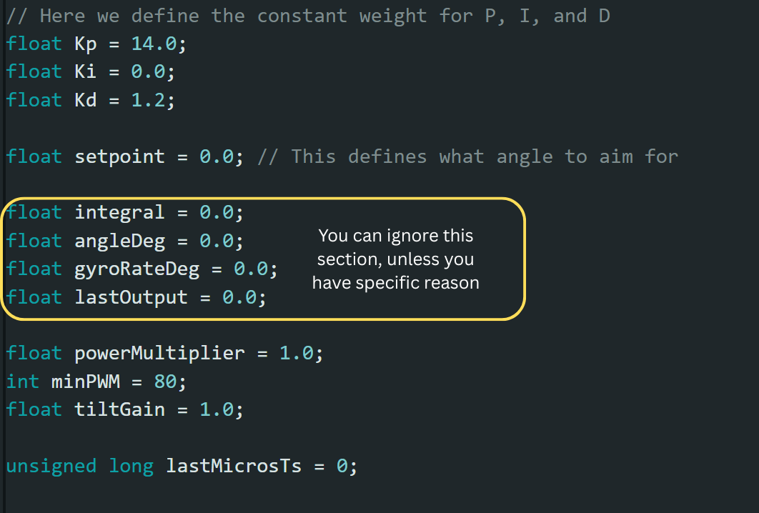 Some code with a few lines highlighted